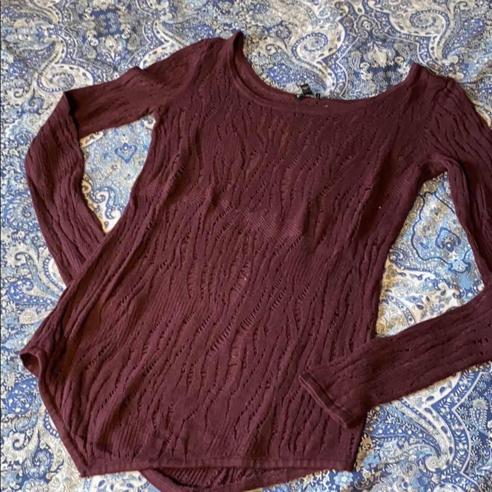 Lightweight Asymmetrical Hem Open Weave Sweater